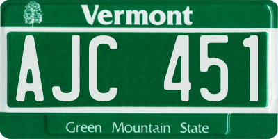 VT license plate AJC451