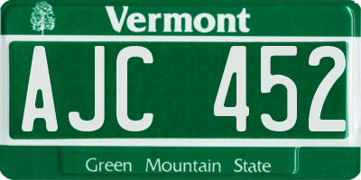 VT license plate AJC452