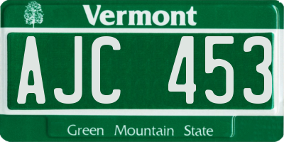 VT license plate AJC453