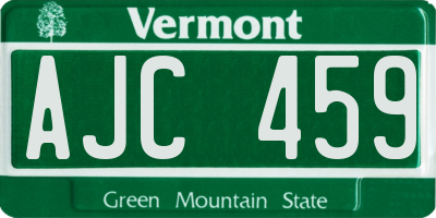 VT license plate AJC459