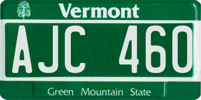 VT license plate AJC460