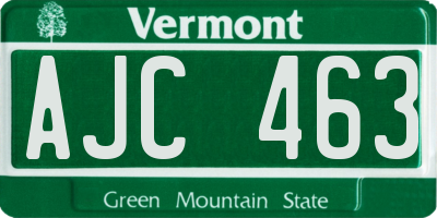 VT license plate AJC463