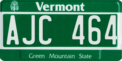 VT license plate AJC464