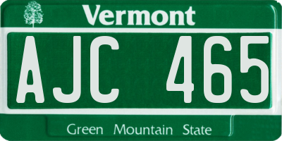 VT license plate AJC465