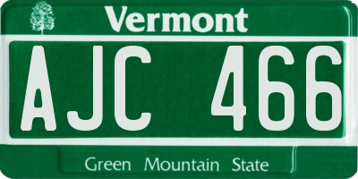 VT license plate AJC466