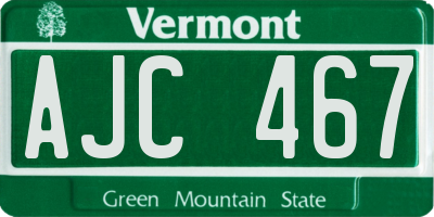 VT license plate AJC467