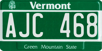 VT license plate AJC468