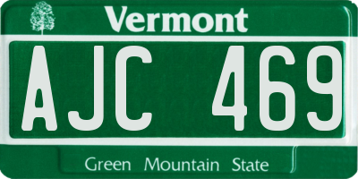 VT license plate AJC469