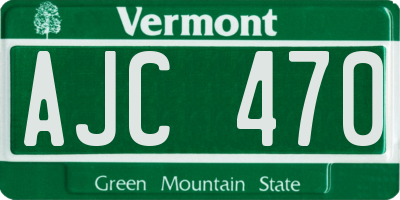 VT license plate AJC470