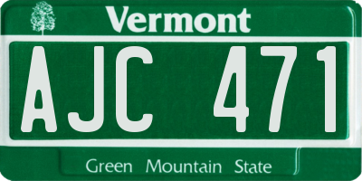 VT license plate AJC471