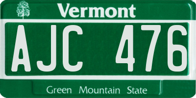 VT license plate AJC476