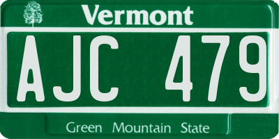 VT license plate AJC479