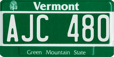 VT license plate AJC480