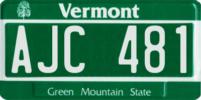 VT license plate AJC481