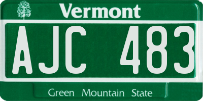 VT license plate AJC483