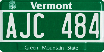 VT license plate AJC484