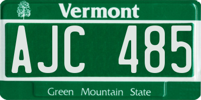 VT license plate AJC485