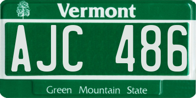 VT license plate AJC486
