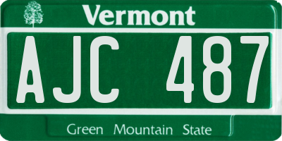 VT license plate AJC487