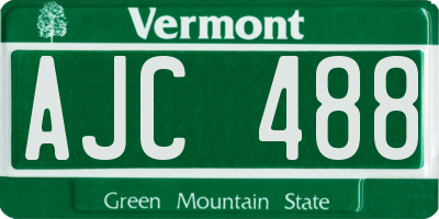 VT license plate AJC488
