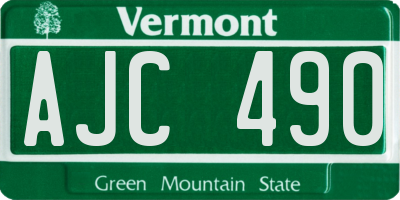 VT license plate AJC490