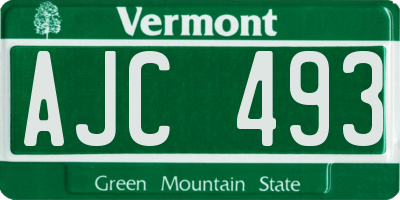 VT license plate AJC493