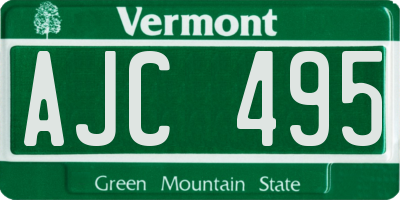 VT license plate AJC495
