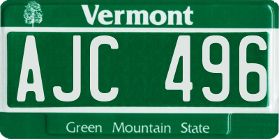 VT license plate AJC496