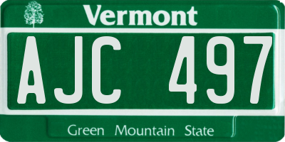 VT license plate AJC497
