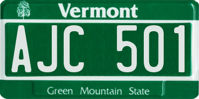 VT license plate AJC501