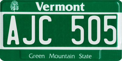 VT license plate AJC505