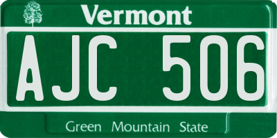 VT license plate AJC506
