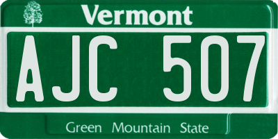 VT license plate AJC507