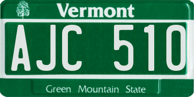 VT license plate AJC510