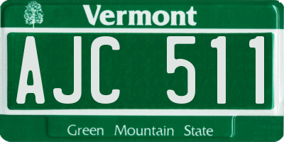 VT license plate AJC511