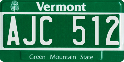 VT license plate AJC512
