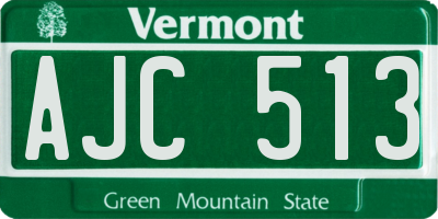 VT license plate AJC513