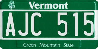 VT license plate AJC515