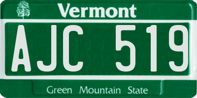 VT license plate AJC519