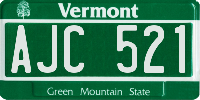 VT license plate AJC521
