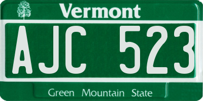 VT license plate AJC523
