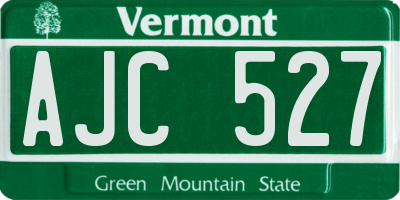 VT license plate AJC527