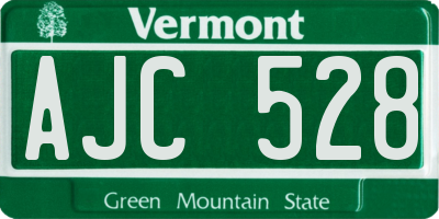 VT license plate AJC528