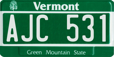 VT license plate AJC531