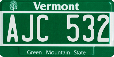 VT license plate AJC532