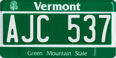 VT license plate AJC537