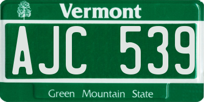 VT license plate AJC539