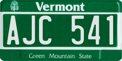 VT license plate AJC541