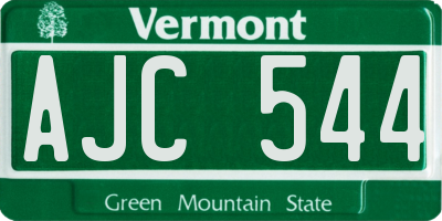 VT license plate AJC544