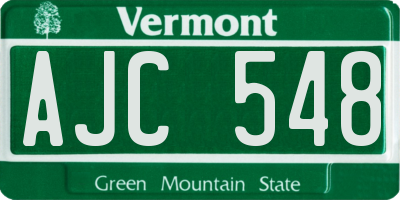 VT license plate AJC548